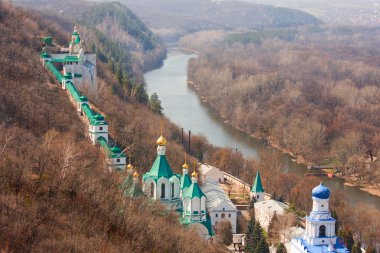 Cave-monastery in Svjatogorsk clipart