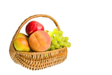 Hamper with fruits clipart