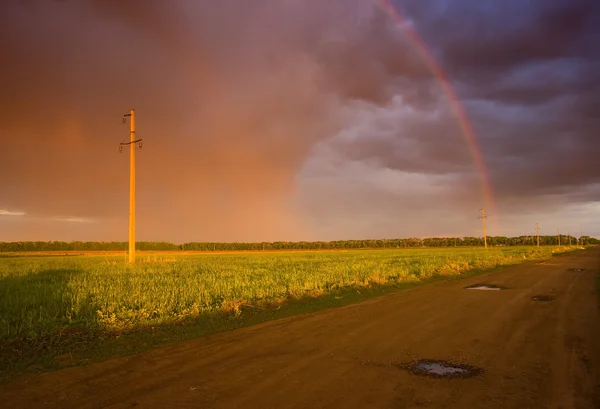 stock image Landscape with rainbow