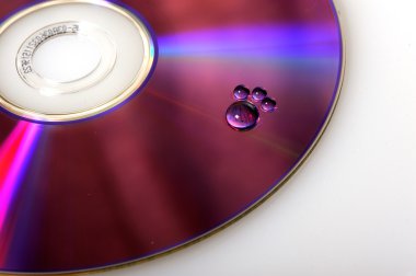 cd zemin üzerine su damlaları