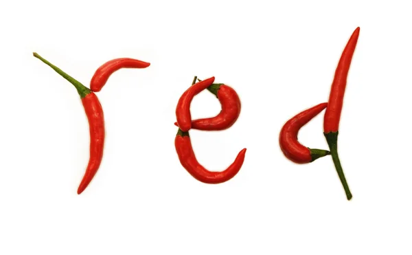 Peppar bokstäver röd — Stockfoto