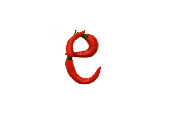 Pepper Letter e — Stock Photo, Image