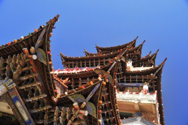 China Temples pavilions and sky clipart