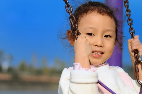 Swing little girl — Stock Photo, Image