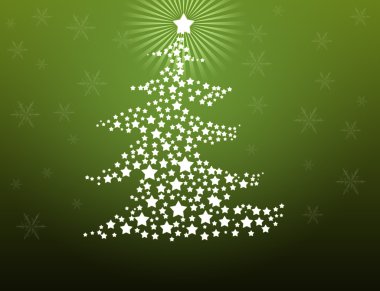 Noel ağacı yeşil yıldız yaptı.