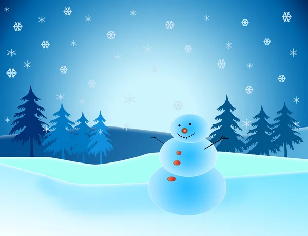 stock image Snowman in winter scene