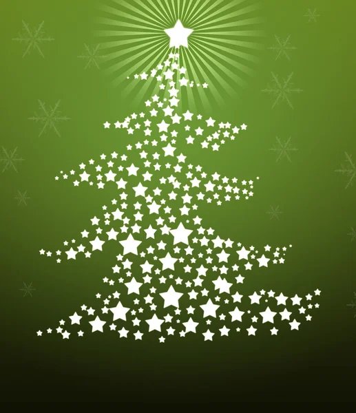 星で作られたクリスマスツリー — ストック写真