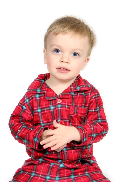 Хлопчик у різдвяному одязі — стокове фото