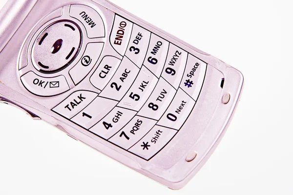 Roze mobiele telefoon genomen close-up — Stockfoto