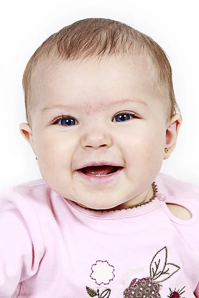 Closeup της όμορφο κοριτσάκι απομονωθεί σε λευκό — Φωτογραφία Αρχείου