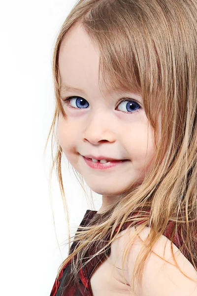 Nahaufnahme eines hübschen kleinen Mädchens — Stockfoto