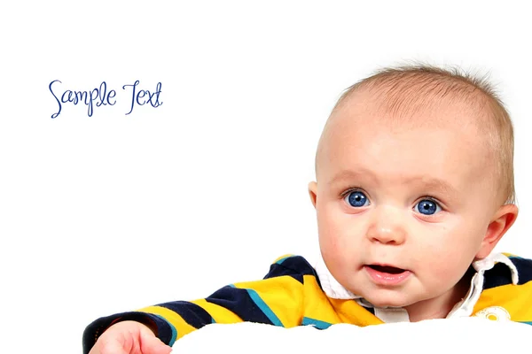Schattige kleine babyjongen genomen close-up en geïsoleerd — Stockfoto