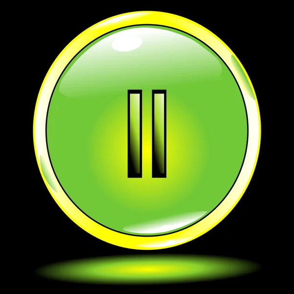 Зеленая кнопка пауза — стоковый вектор