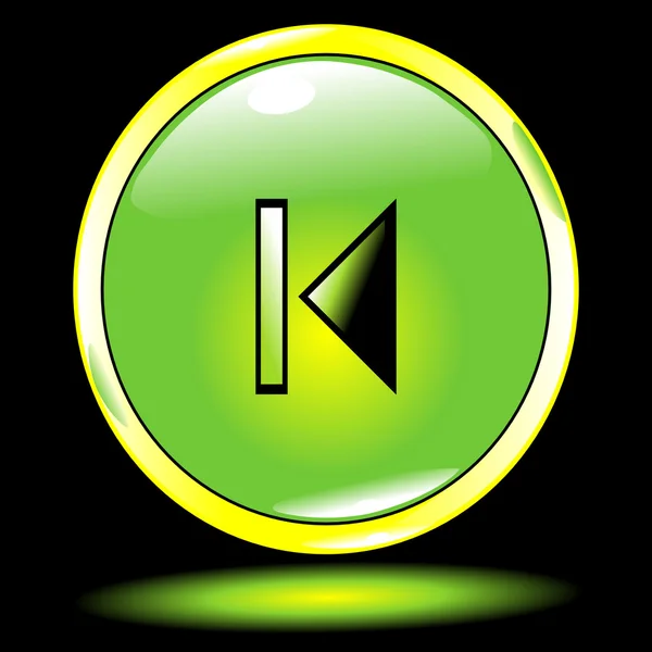Groene knop Vorige — Stockvector