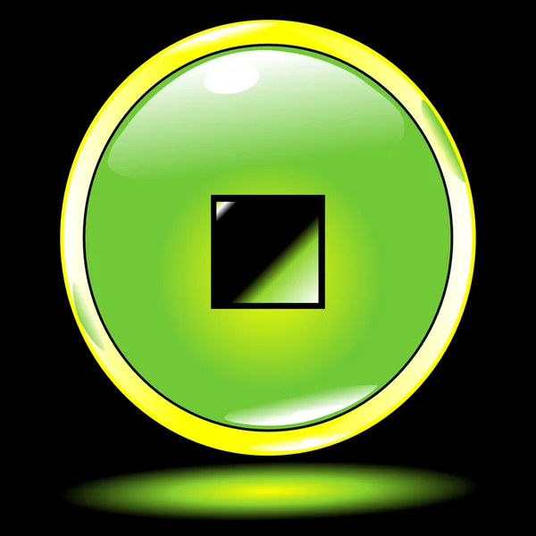 Arrêt bouton vert — Image vectorielle
