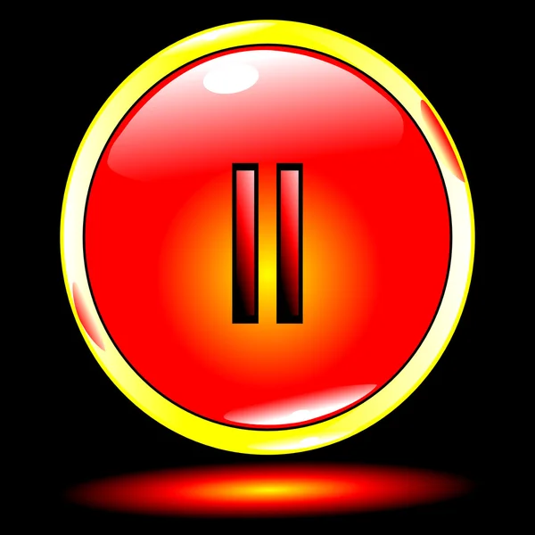 Bouton rouge pause — Image vectorielle