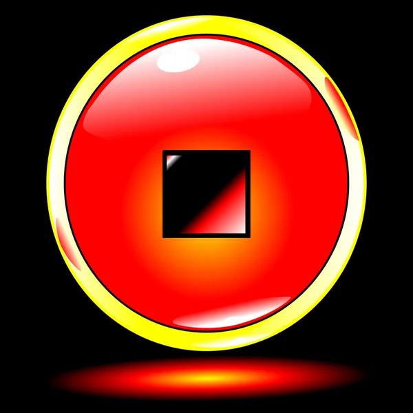 Button red stop — Stockvector