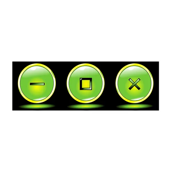 Zielony przyciski dla sieci web — Wektor stockowy