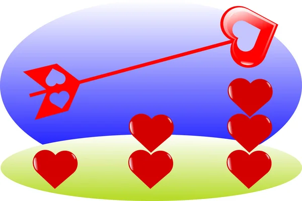 Farbdiagramm Herzen — Stockvektor