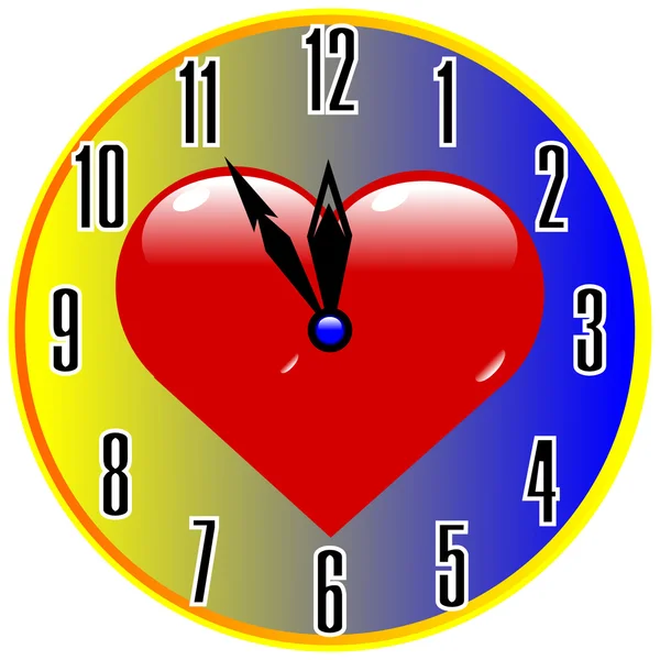 Horloge pour la Saint-Valentin — Image vectorielle