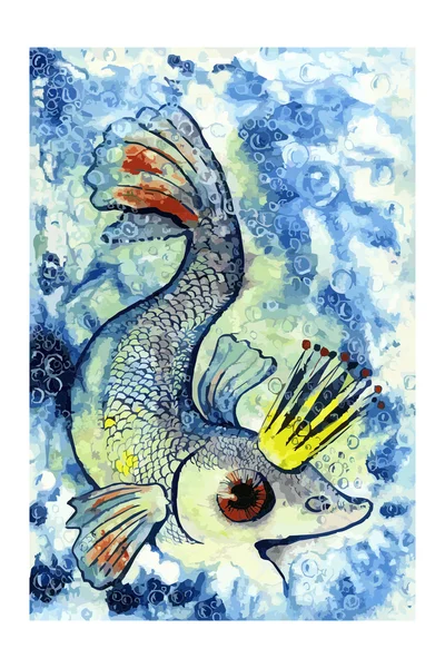 Fairytale guldfisk — Stock vektor