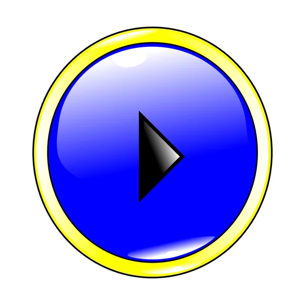 Tlačítko play modrá — Stockový vektor