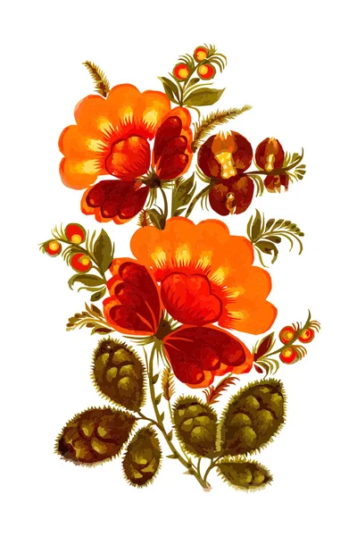 Oranje decoratieve bloemen — Stockvector