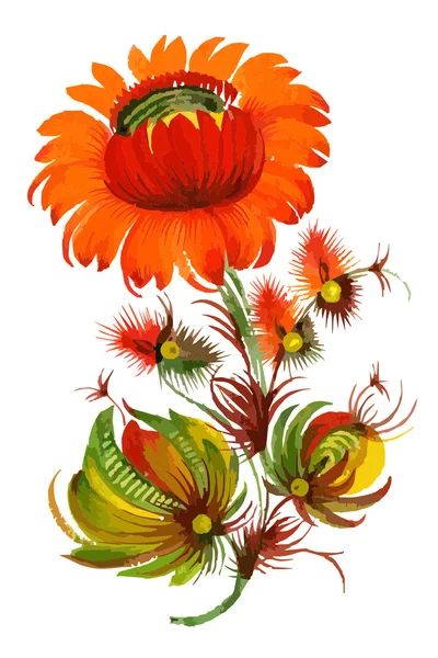 Flor decorativa naranja — Vector de stock