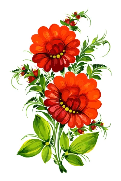 Oranje decoratieve bloemen — Stockvector