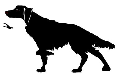 The hunting dog in a rack, a silhouette clipart