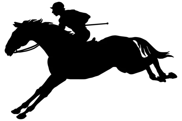 Der Jockey auf dem Pferd — Stockvektor