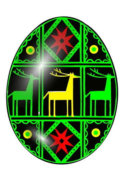 Easter egg with deers — Stockvector