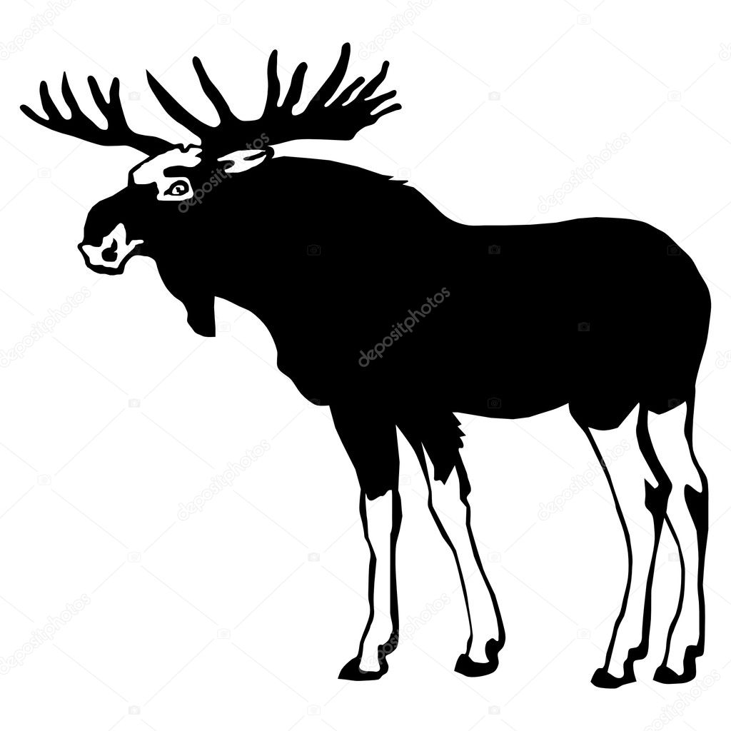 Download Moose isolated silhouette — Stock Vector © fpainter7 #2611663