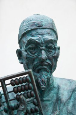 Sculptural portrait of old man clipart