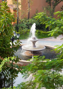 Fountain in Garden clipart