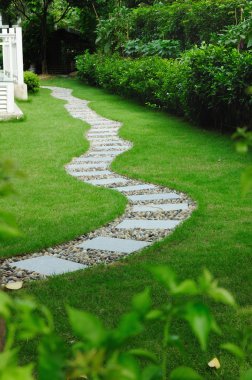 Garden stone path clipart