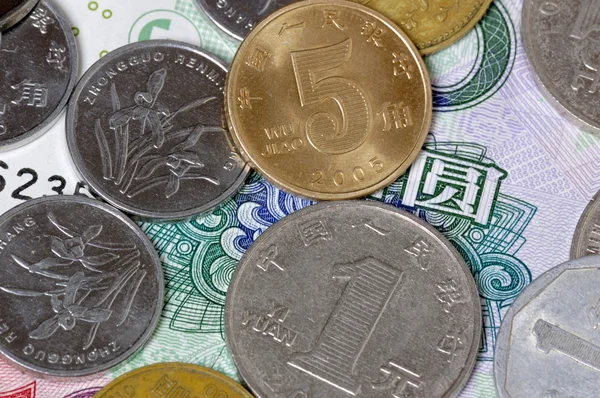 Billete y monedas chinas —  Fotos de Stock