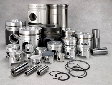 A set of metal pistons clipart