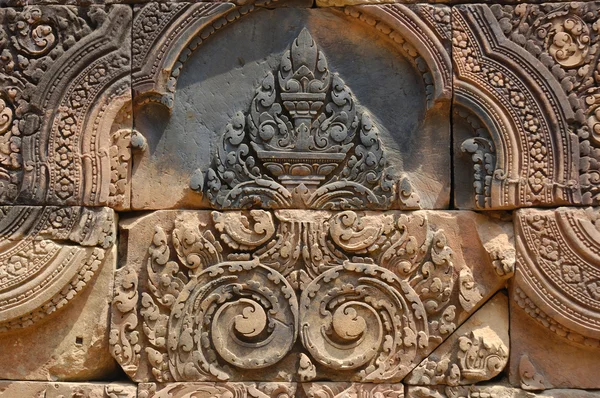 Pedra esculpida em um templo — Fotografia de Stock