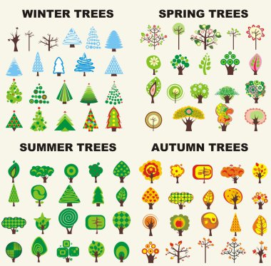 Tree set clipart