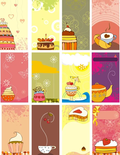 Sweets cards — Stock Vector
