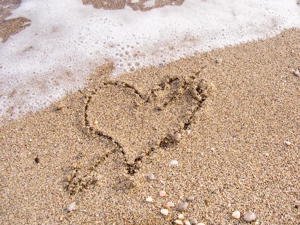 Heart on sand — Stock Photo, Image