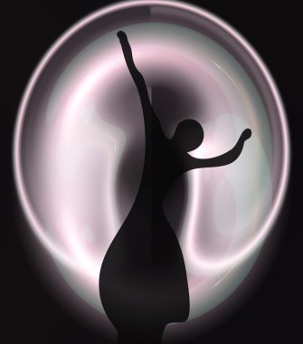 Silhouette of the ballerina clipart