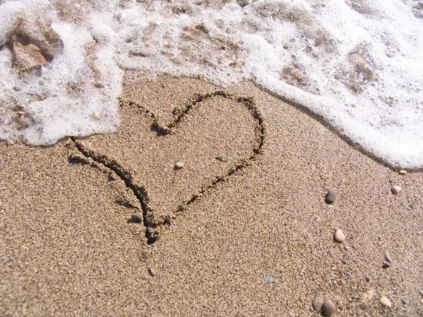 Coeur sur sable — Photo