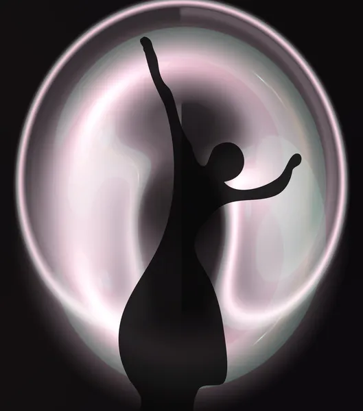 Silhouette of the ballerina — Stock Photo, Image