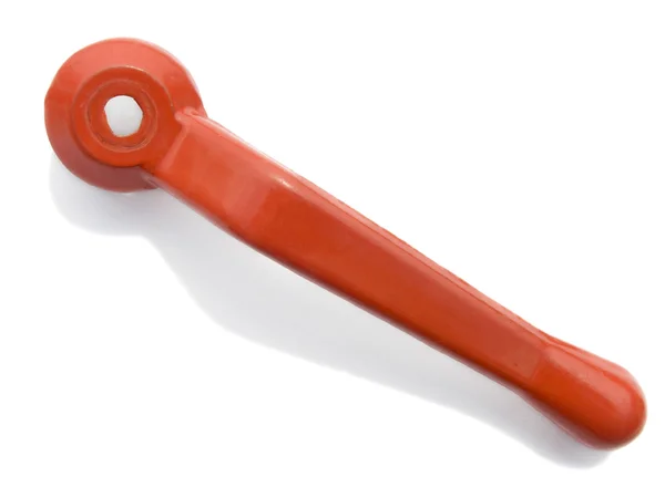 Красная ручка для крана — стоковое фото