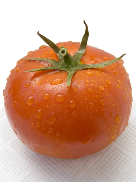 Čerstvé zralé rajče jediného旧粉色墙 — Stock fotografie