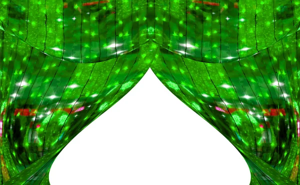 ウィンドウで緑色の抽象的なカーテン — ストック写真