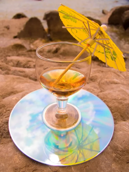 stock image Glass with a wine cocktail