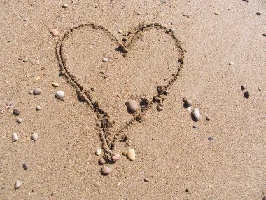 Heart on sand clipart
